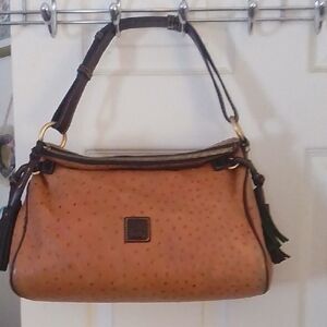 Dooney & Bourke Brown Ostrich Leather Shoulder Bag